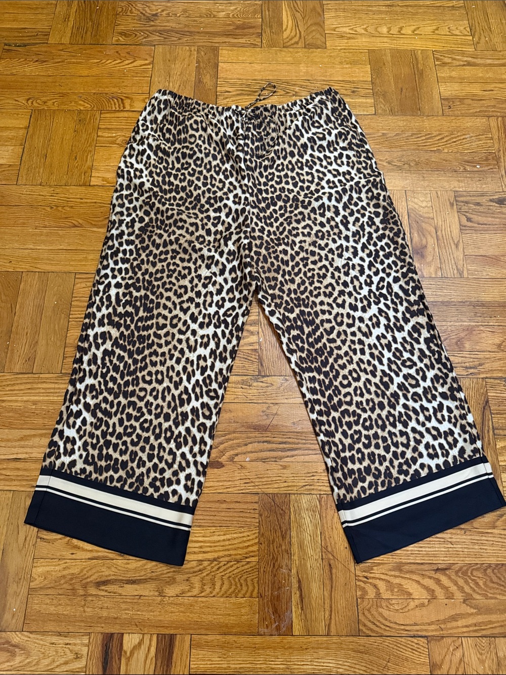 Drawstring Leopard Pants